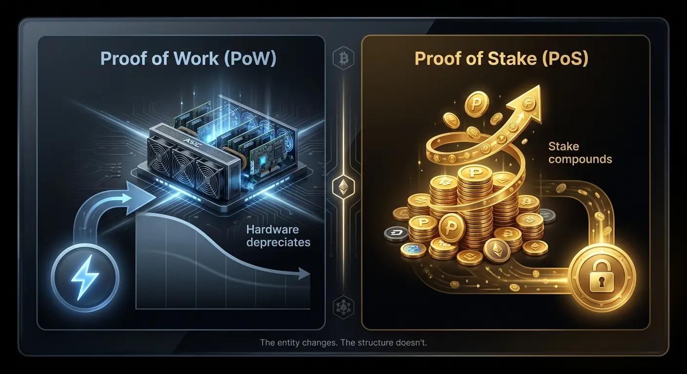 So sánh quyền lực trong Proof of Stake và Proof of Work, vốn vs điện và phần cứng