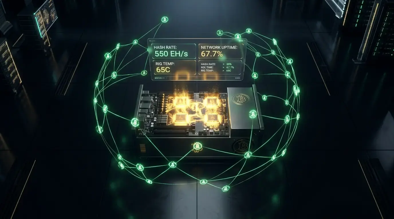ASIC miner đang giải hash puzzle trên mạng lưới Bitcoin