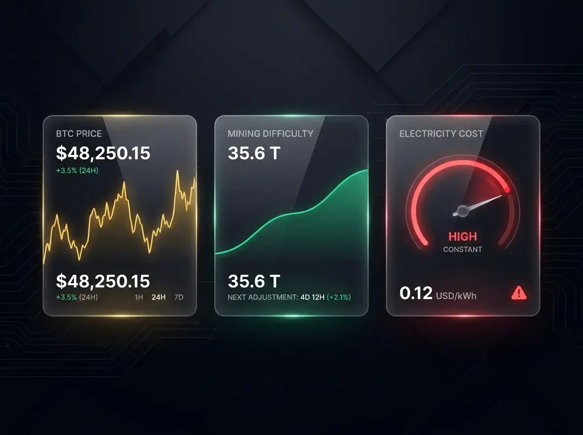 Bài toán lợi nhuận đào bitcoin với 3 biến số thay đổi: giá BTC, difficulty, và giá điện